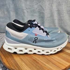 On Cloudstratus 3 Shoes Womens Size 8 Blue White Athletic Running Sneakers